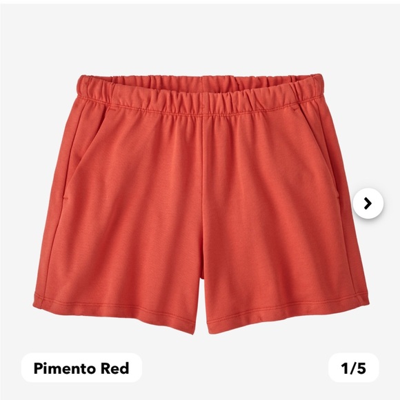 NWT WOMENS PATAGONIA Regenerative Organic Certified French Terry Shorts Pimento - Picture 2 of 10